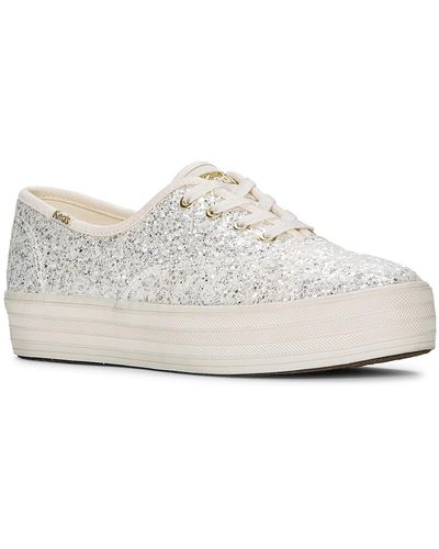 Keds Glitter Platform Sneaker - White