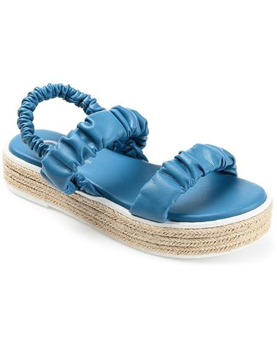 Journee Collection Knowles Espadrille Platform Sandal - Blue