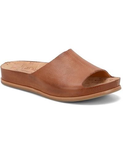 Kork-Ease Tutsi Leather Slide Sandals - Brown