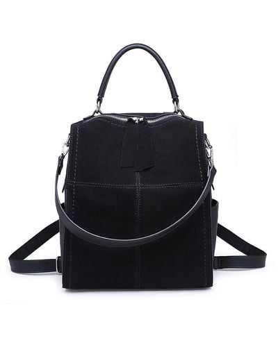 Moda Luxe Brette Convertible Leather Backpack - Black