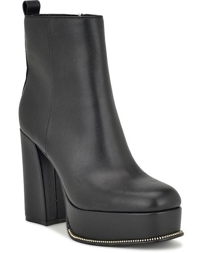 Nine West Loraine Block Heel Platform Dress Booties - Black