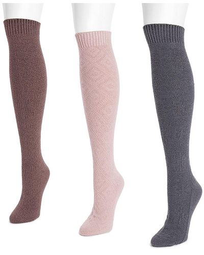 Muk Luks Knit Knee Socks - Black