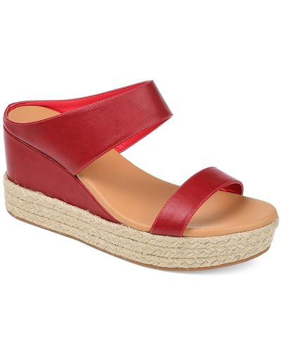 Journee Collection Alissa Espadrille Wedge Sandal - Red