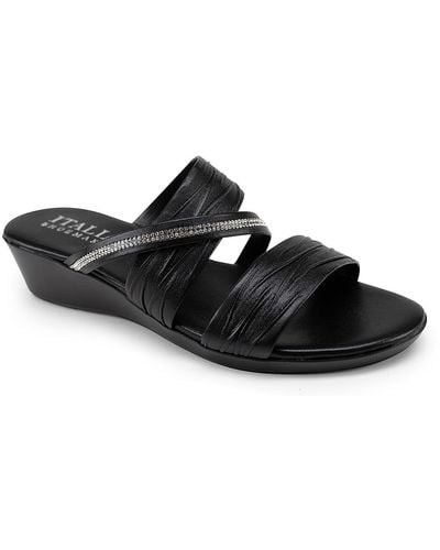 Italian Shoemakers Hollis Wedge Sandal - Black