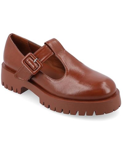 Journee Collection Suvi Mary Jane Platform Loafer - Brown