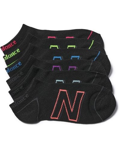 New Balance Neon No Show Socks - Black