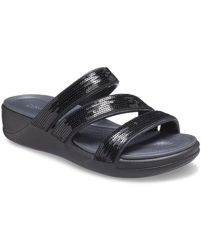 Crocs™ Boca Wedge Sandal - Black
