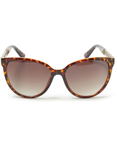 Kelly & Katie Chain Reaction Round Sunglasses - Brown