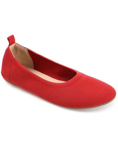 Journee Collection Jersie Foldable Ballet Flat - Red