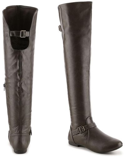 Journee Collection Loft Wide Calf Over-the-knee Boot - Black