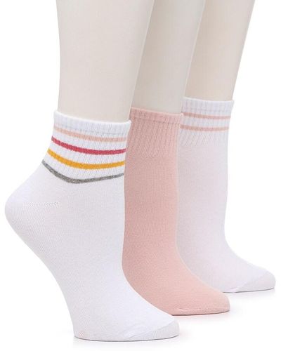 Steve Madden Stripes & Solid Ankle Socks - Black