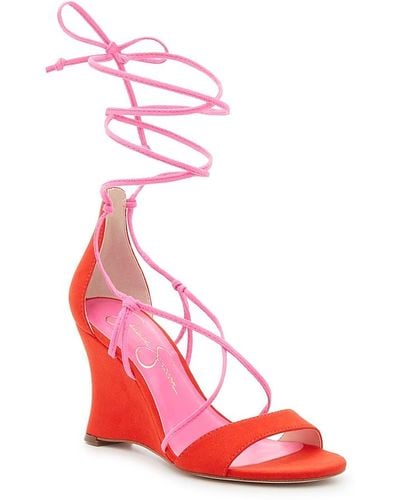 Jessica Simpson Valren Wedge Sandal - Red