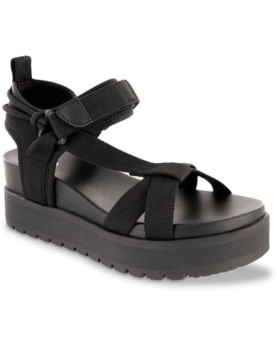 MIA Mileni Wedge Sandal - Black