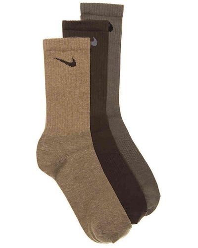 Nike Lightweight Performance Cotton Crew Socks - Brown