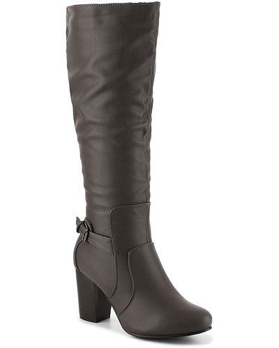 Journee Collection Carver Wide Calf Boot - Gray