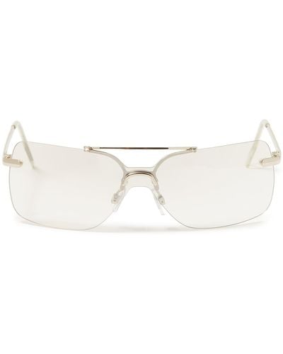 Kelly & Katie Gravity Shield Rectangular Sunglasses - White