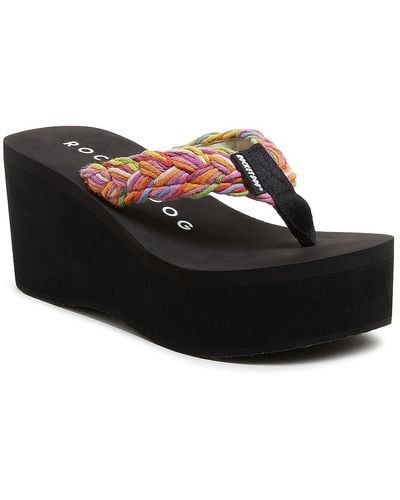 Rocket Dog Crush Wedge Flip Flop - Black