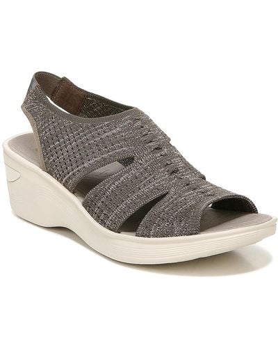 Bzees Double Up Wedge Sandal - Gray
