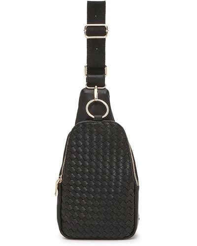 Crown Vintage Woven Sling Backpack - Black