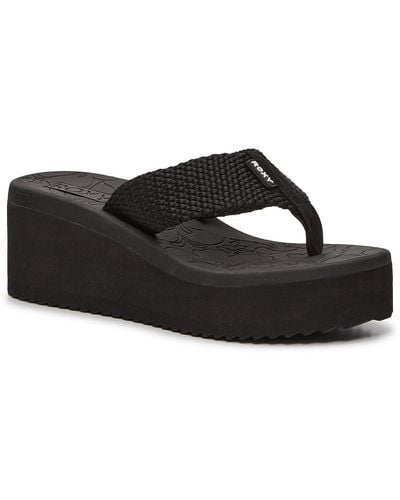 Roxy Women's Costas Flip Flops / Flat Sandals-Black, Size US 5 / EUR 35