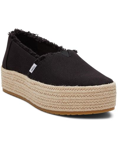 TOMS Valencia Espadrille Platform Slip-on - Black