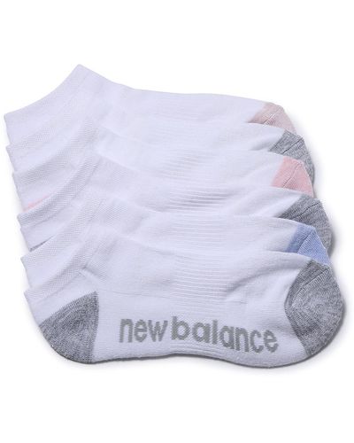 New Balance Two-tone No Show Socks - White