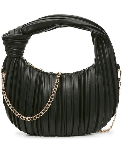 Kelly & Katie Pleated Knotted Hobo Bag - Black