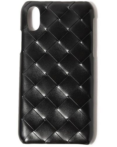 Bottega Veneta Woven Leather Iphone Xs Case - Black