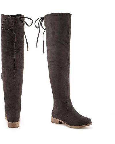 Journee Collection Mount Wide Calf Over-the-knee Boot - Gray