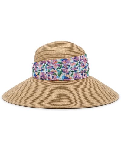Kelly & Katie Ruched Floral Band Sun Hat - Blue