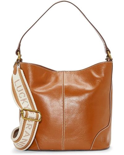 Lucky Brand Cali Leather Bucket Bag - Brown