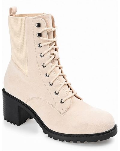 Journee Collection Kassia Combat Boot - White