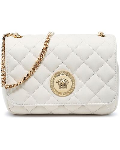 Versace Quilted Leather Crossbody Bag - White