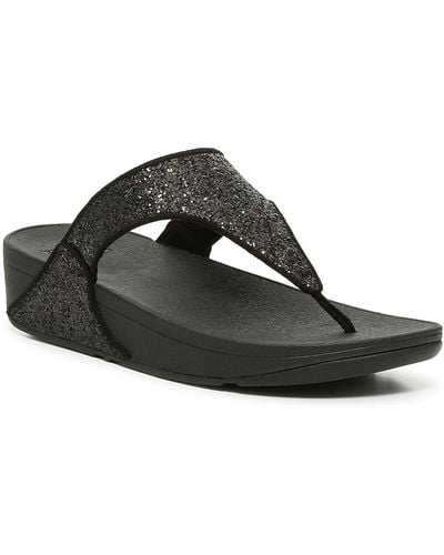 Fitflop Shimma Wedge Glitter Sandal - Black