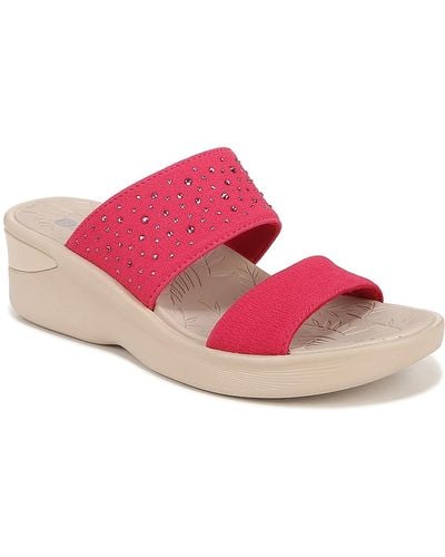 Bzees Sienna Bright Wedge Sandal - Pink