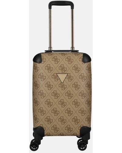 Guess Berta Spinner S Handbagage Koffer 53 Cm Latte Logo/brown - Naturel