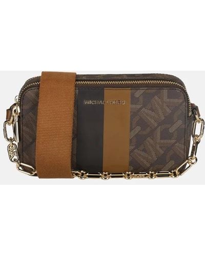 Michael Kors Jetset Camerabag Crossbody Tas brown/luggage - Bruin
