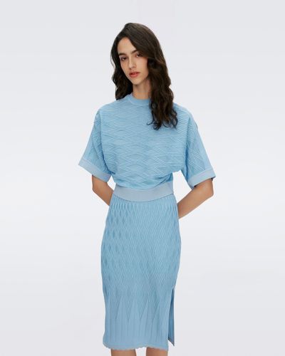 Diane von Furstenberg Gisele Knit Jacquard Skirt By Diane Von Furstenberg - Blue