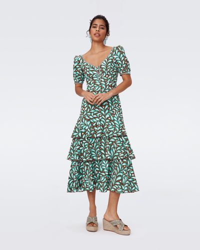 Diane von Furstenberg Aire Cotton Dress By Diane Von Furstenberg - Green