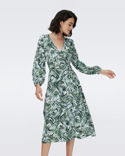 Diane von Furstenberg Leo Reversible Wrap Dress By Diane Von Furstenberg - Green