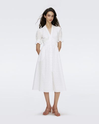 Diane von Furstenberg Erica Cotton Dress By Diane Von Furstenberg - White
