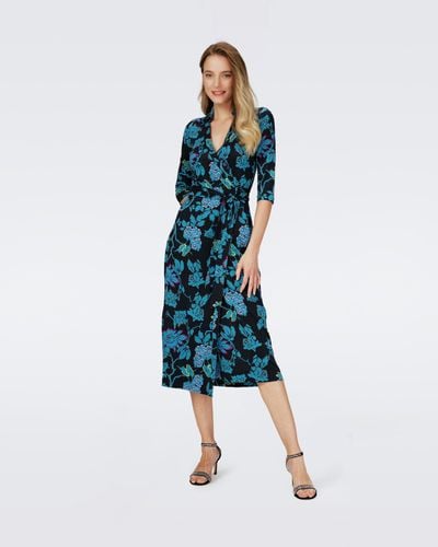 Diane von Furstenberg Abigail Silk Jersey Midi Wrap Dress By Diane Von Furstenberg - Blue