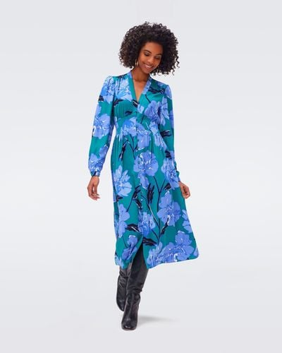 Dvf long 2024 sleeve dress