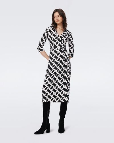 Diane von Furstenberg Abigail Silk Jersey Midi Wrap Dress By Diane Von Furstenberg - White