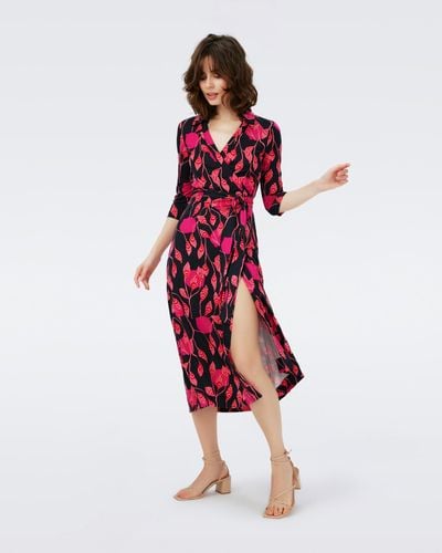 Diane von Furstenberg Abigail Silk Jersey Midi Wrap Dress By Diane Von Furstenberg - Red