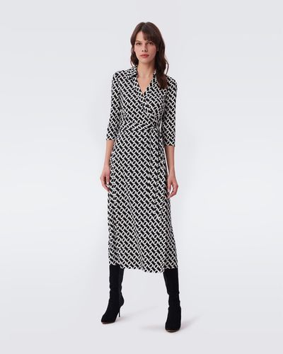 Diane von Furstenberg Abigail Silk Jersey Midi Wrap Dress By Diane Von Furstenberg - Black
