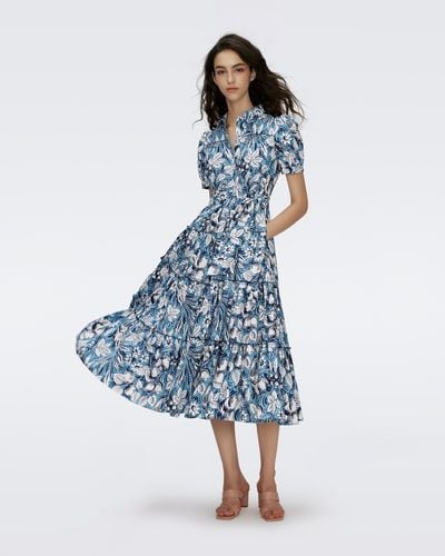 Diane von Furstenberg Queena Cotton Dress By Diane Von Furstenberg - Blue