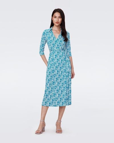 Diane von Furstenberg Abigail Silk Jersey Midi Wrap Dress By Diane Von Furstenberg - Blue