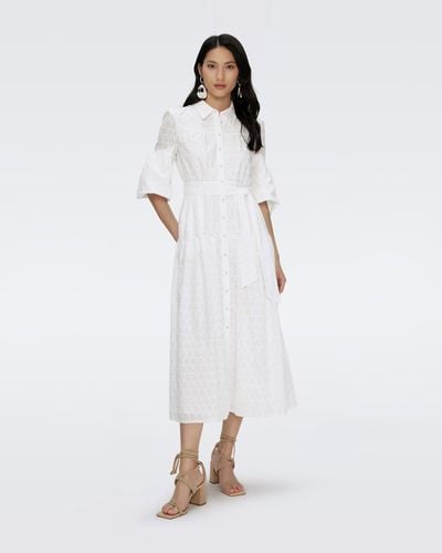 Diane von Furstenberg Aveena Cotton Dress By Diane Von Furstenberg - White