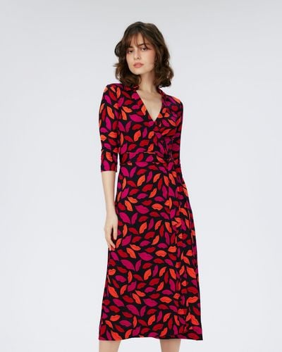 Diane von Furstenberg Abigail Silk Jersey Midi Wrap Dress By Diane Von Furstenberg - Red